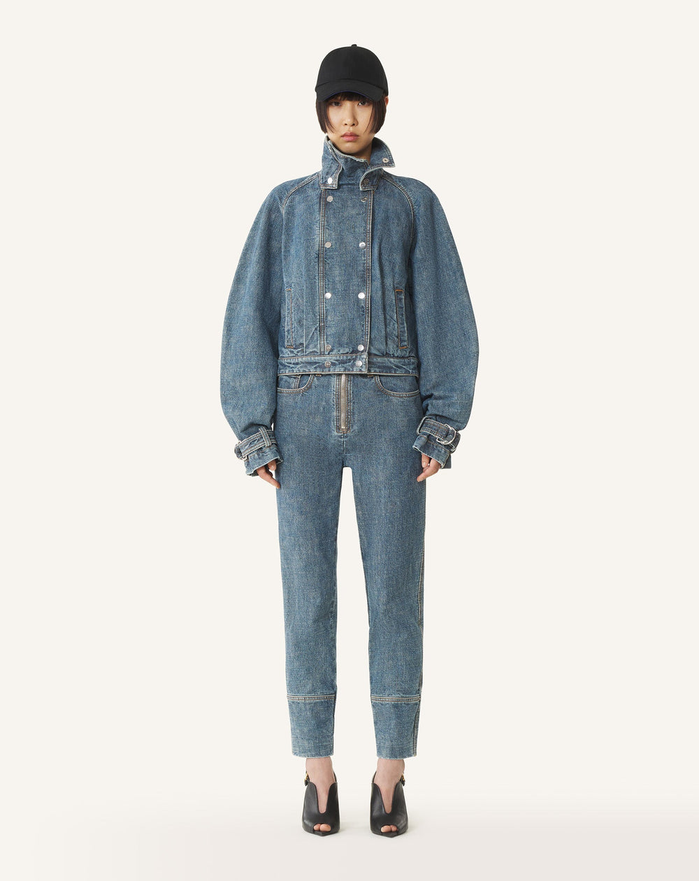 Blouson Court En Denim Blue | Lanvin Women