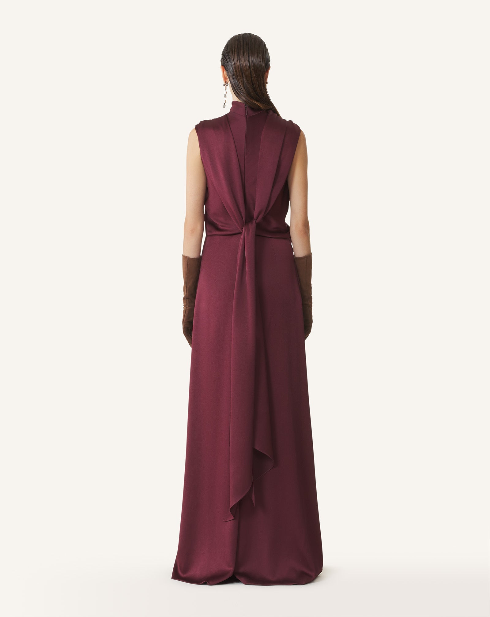 Brown Long Jumpsuit In Satin | Lanvin Women