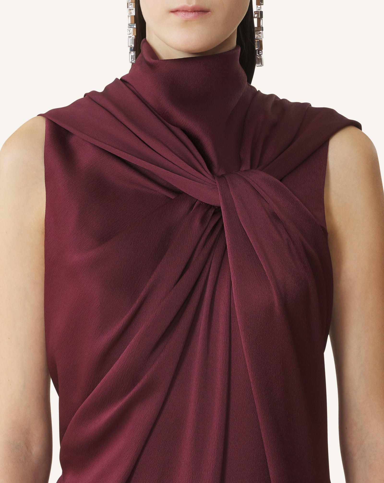 Brown Long Jumpsuit In Satin | Lanvin Women