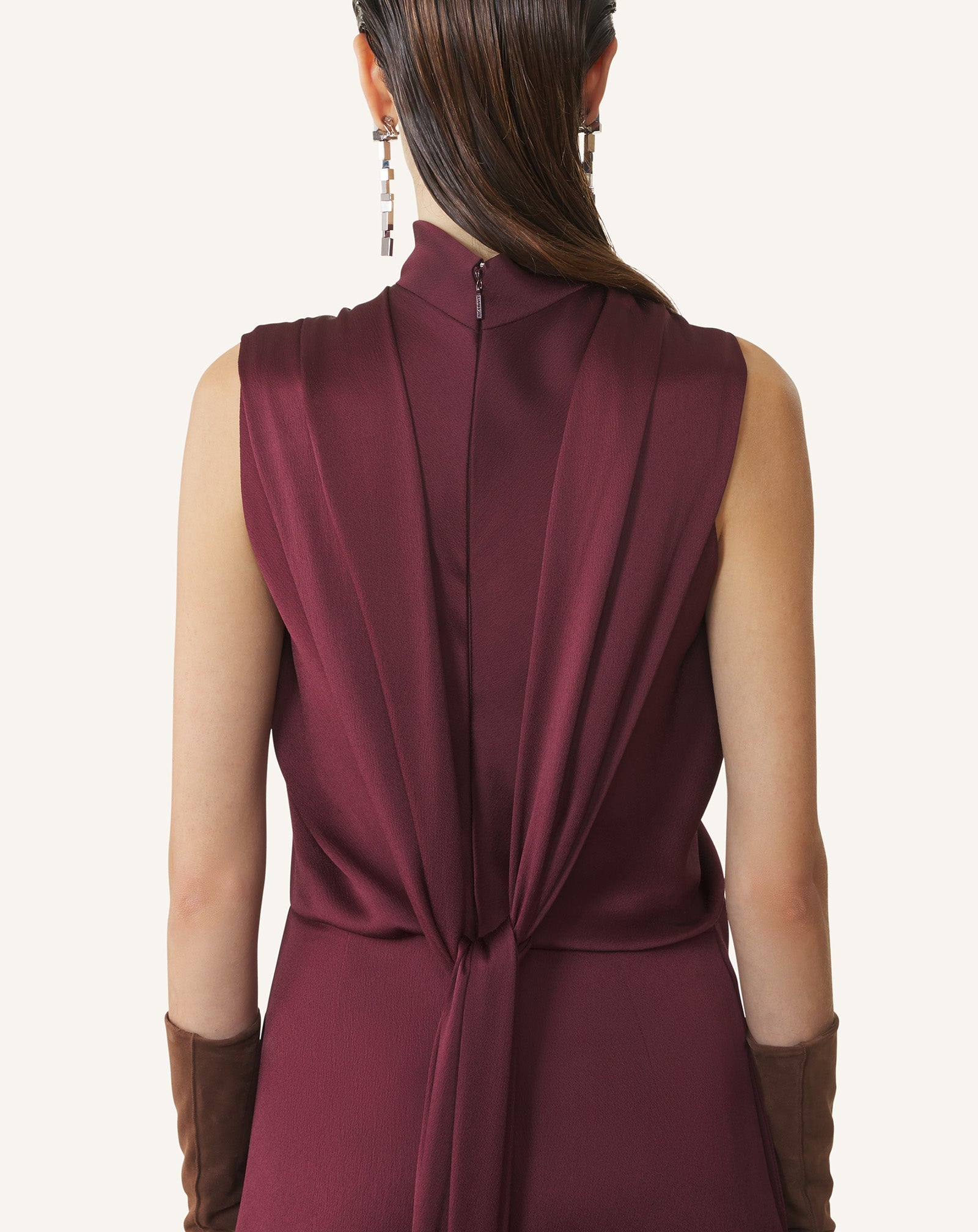 Brown Long Jumpsuit In Satin | Lanvin Women