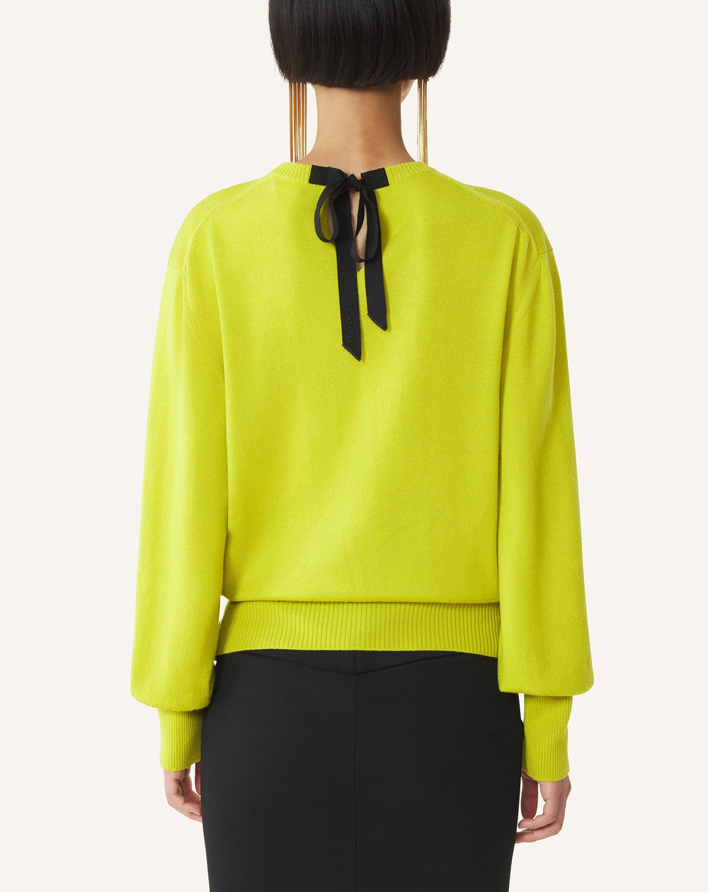 Pull T-shirt Détail Gros Grain En Laine Green | Lanvin Women