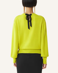 Pull T-shirt Détail Gros Grain En Laine Green | Lanvin Women