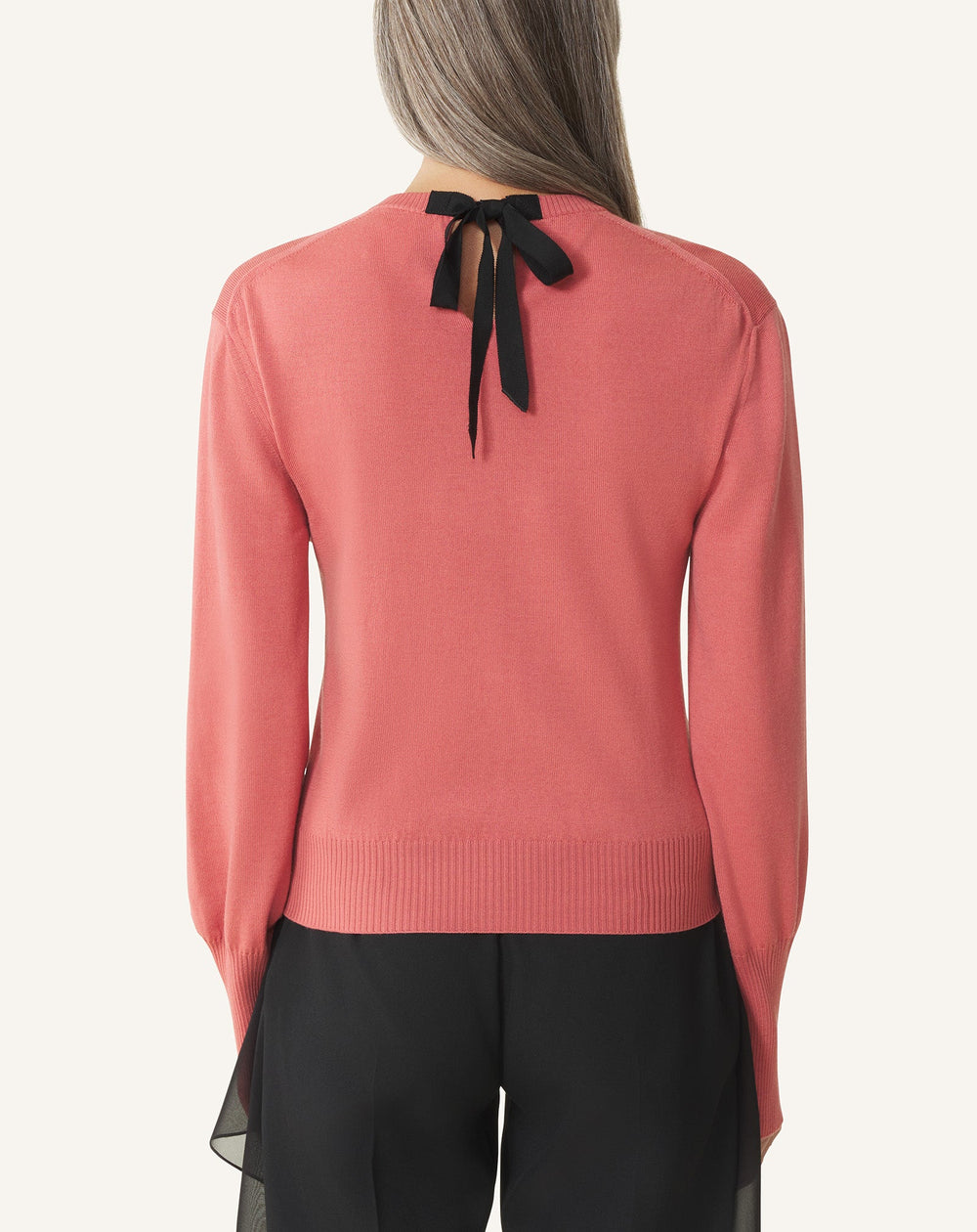 Pull T-shirt Détail Gros Grain En Laine Pink | Lanvin Women