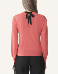 Pull T-shirt Détail Gros Grain En Laine Pink | Lanvin Women