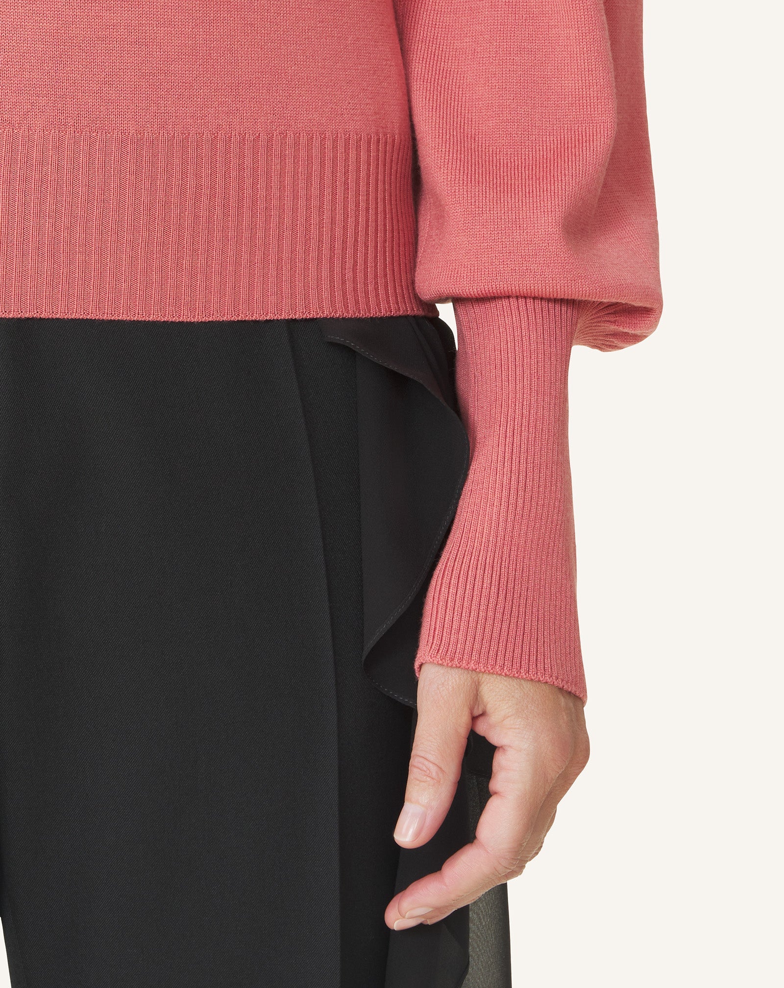 Pull T-shirt Détail Gros Grain En Laine Pink | Lanvin Women
