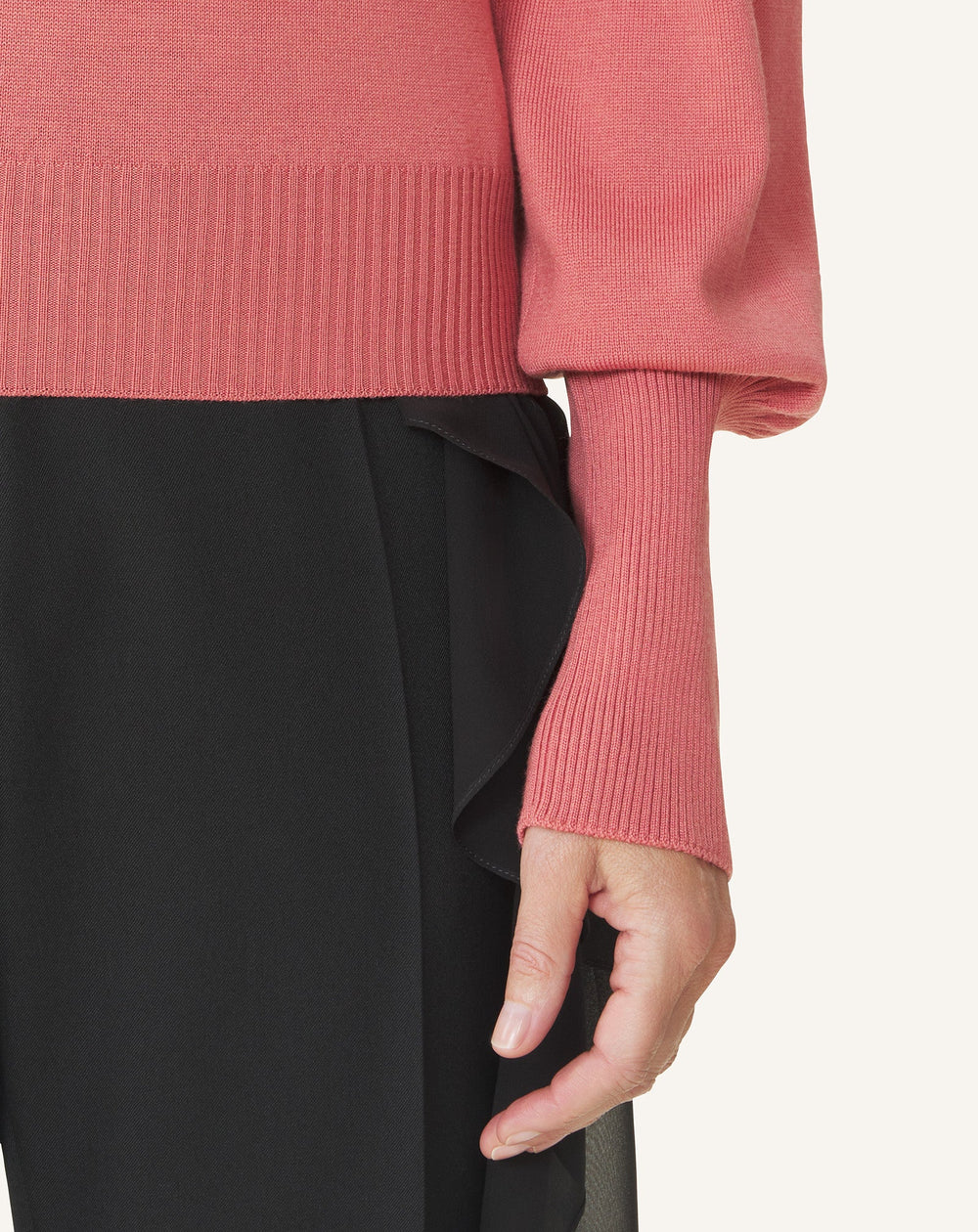 Pull T-shirt Détail Gros Grain En Laine Pink | Lanvin Women
