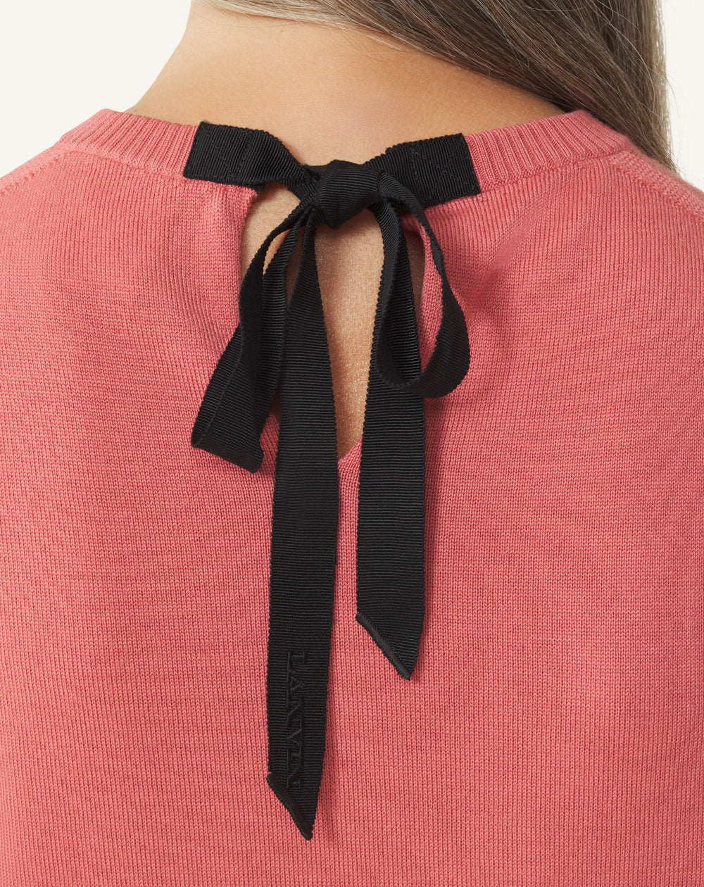 Pull T-shirt Détail Gros Grain En Laine Pink | Lanvin Women