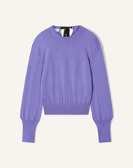 Pull T-shirt Détail Gros Grain En Laine Purple | Lanvin Women