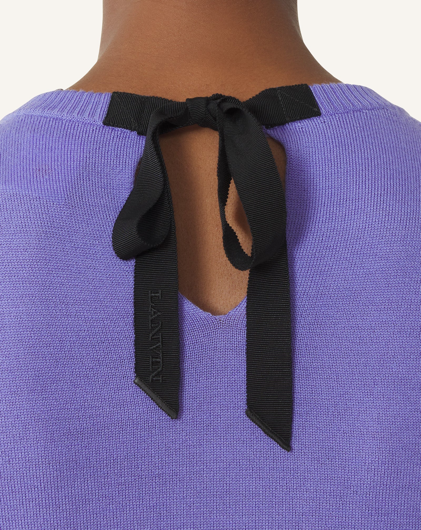 Pull T-shirt Détail Gros Grain En Laine Purple | Lanvin Women