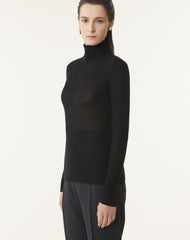 Black Merino Wool And Silk Turtleneck Sweater | Lanvin Women