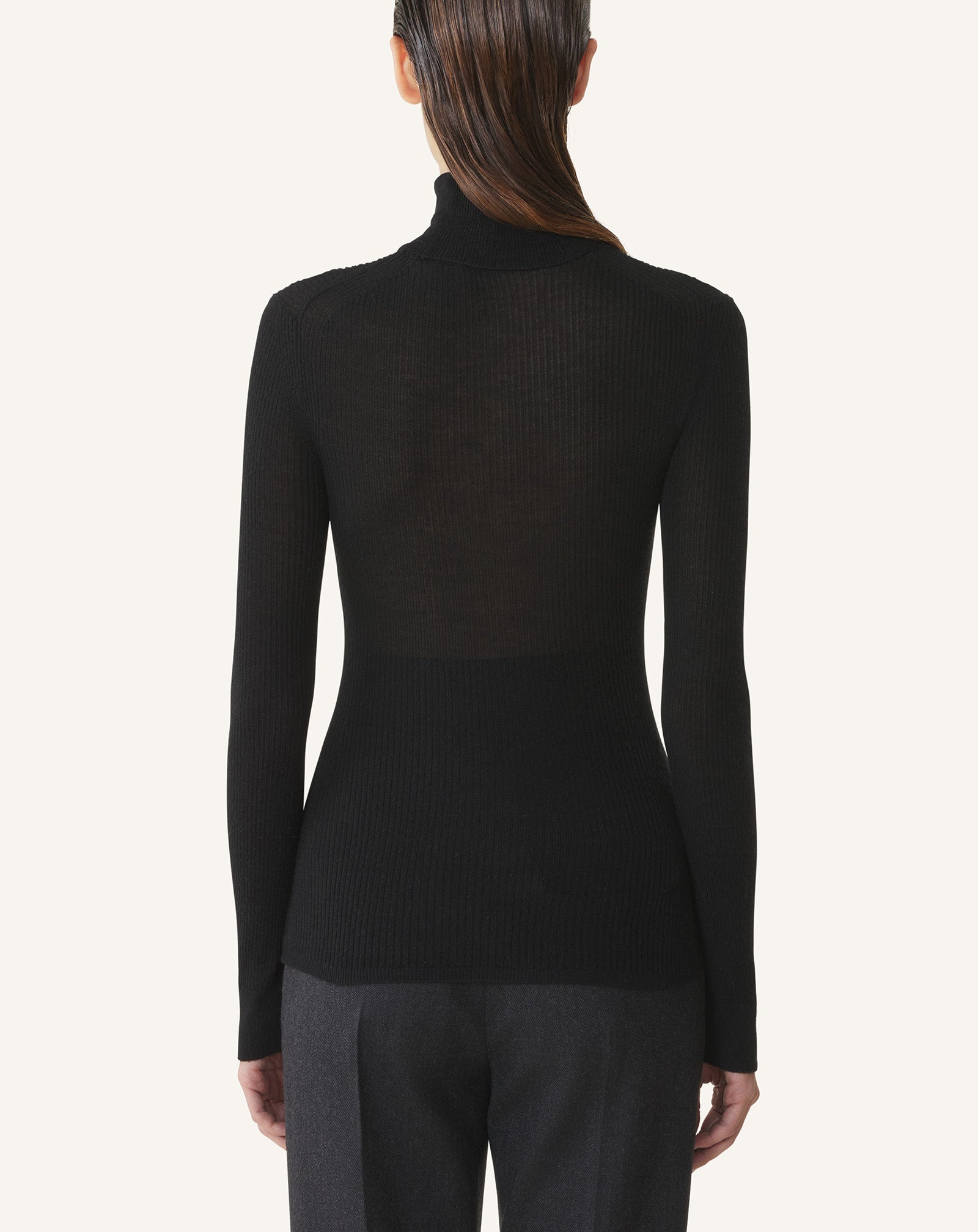 Black Merino Wool And Silk Turtleneck Sweater | Lanvin Women