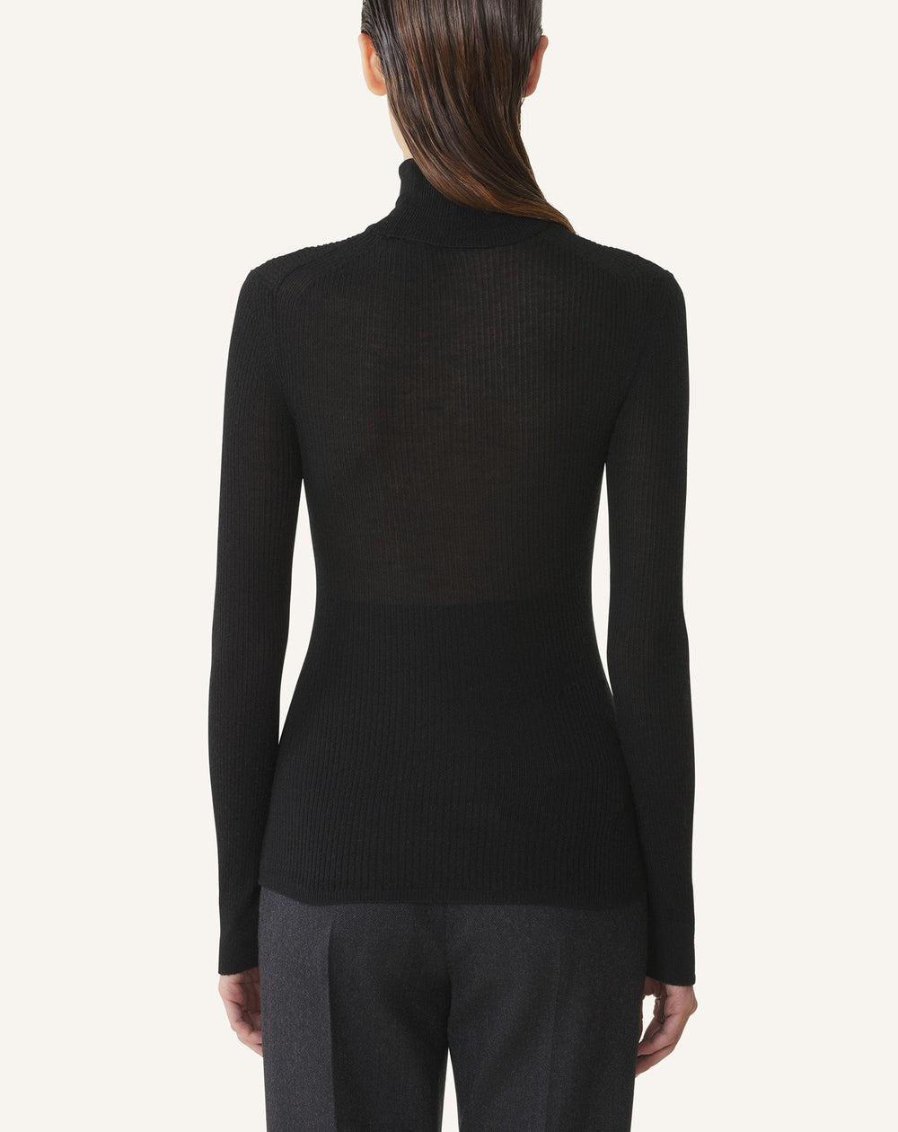 Black Merino Wool And Silk Turtleneck Sweater | Lanvin Women