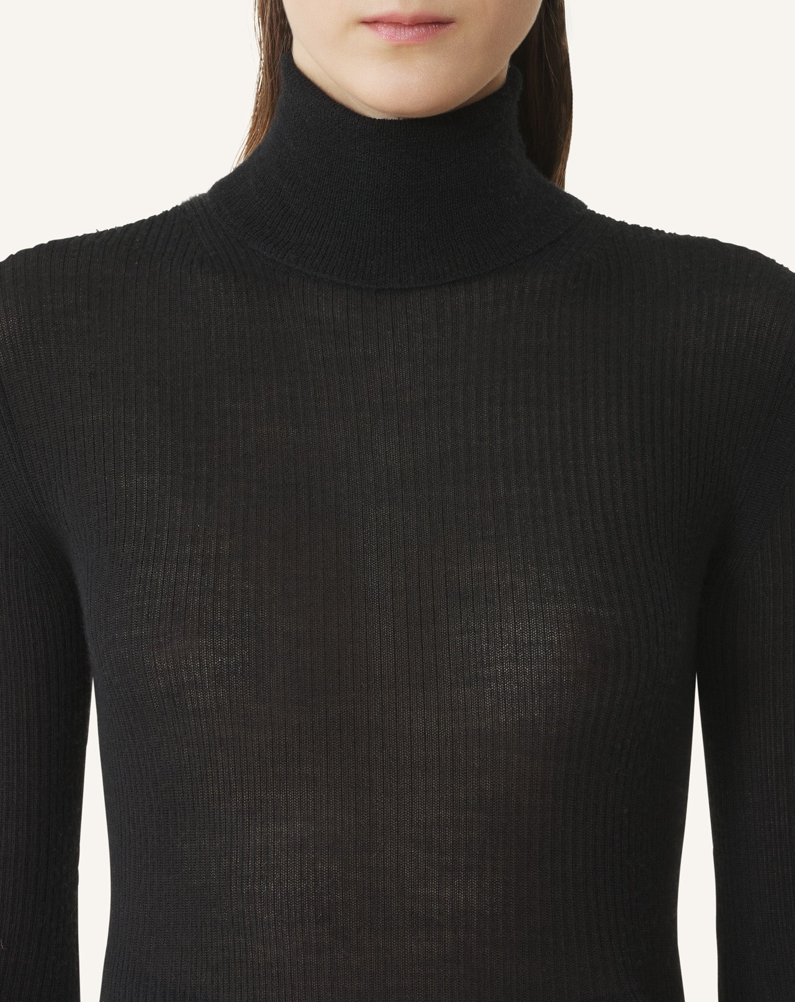 Black Merino Wool And Silk Turtleneck Sweater | Lanvin Women