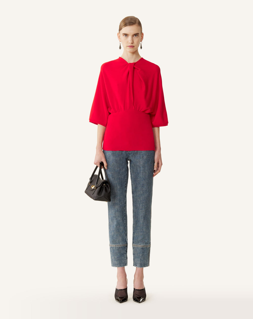 Pull Détail Noeud En Laine Mérinos Red | Lanvin Women