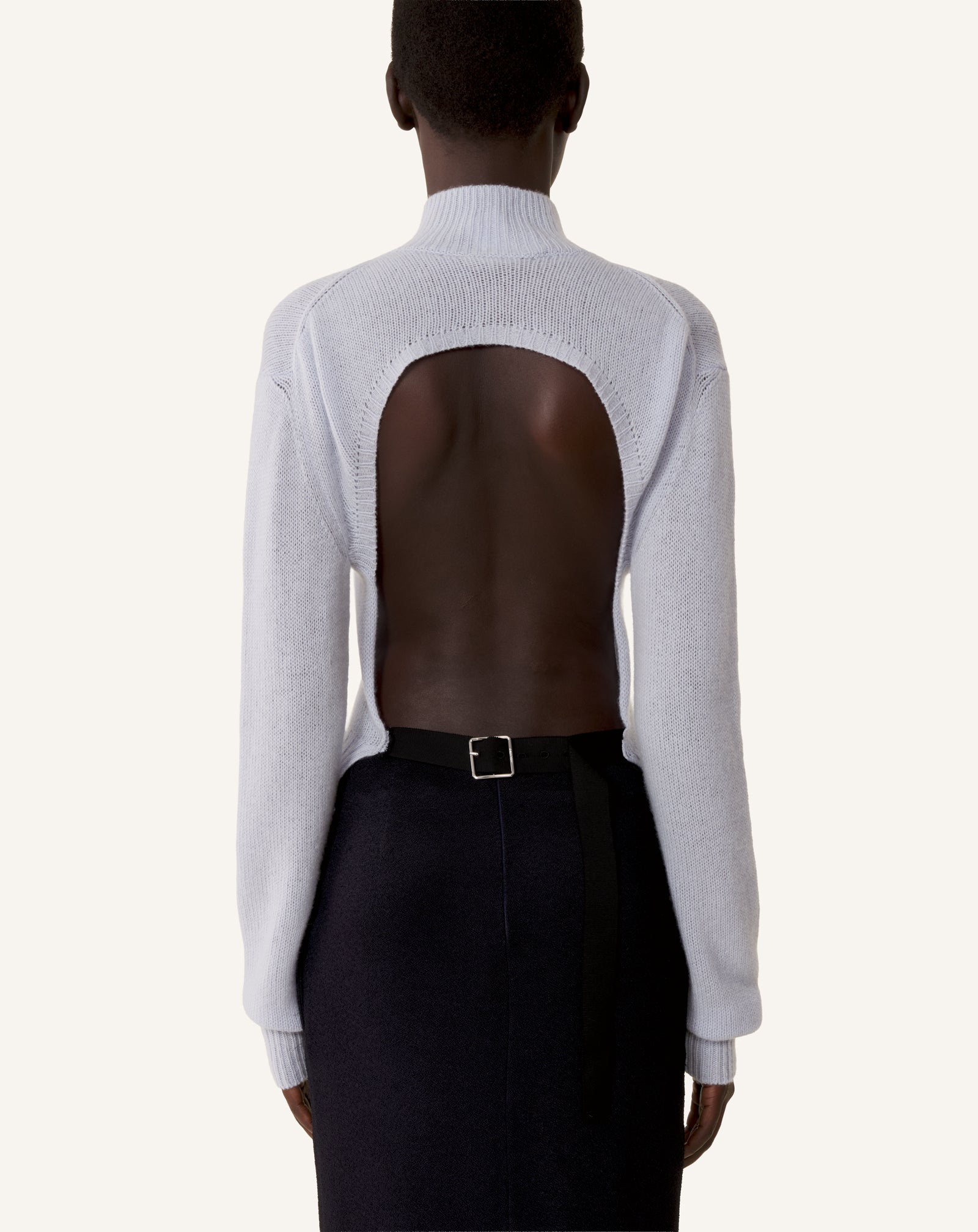 Pull Dos Nu En Cachemire Blue | Lanvin Women