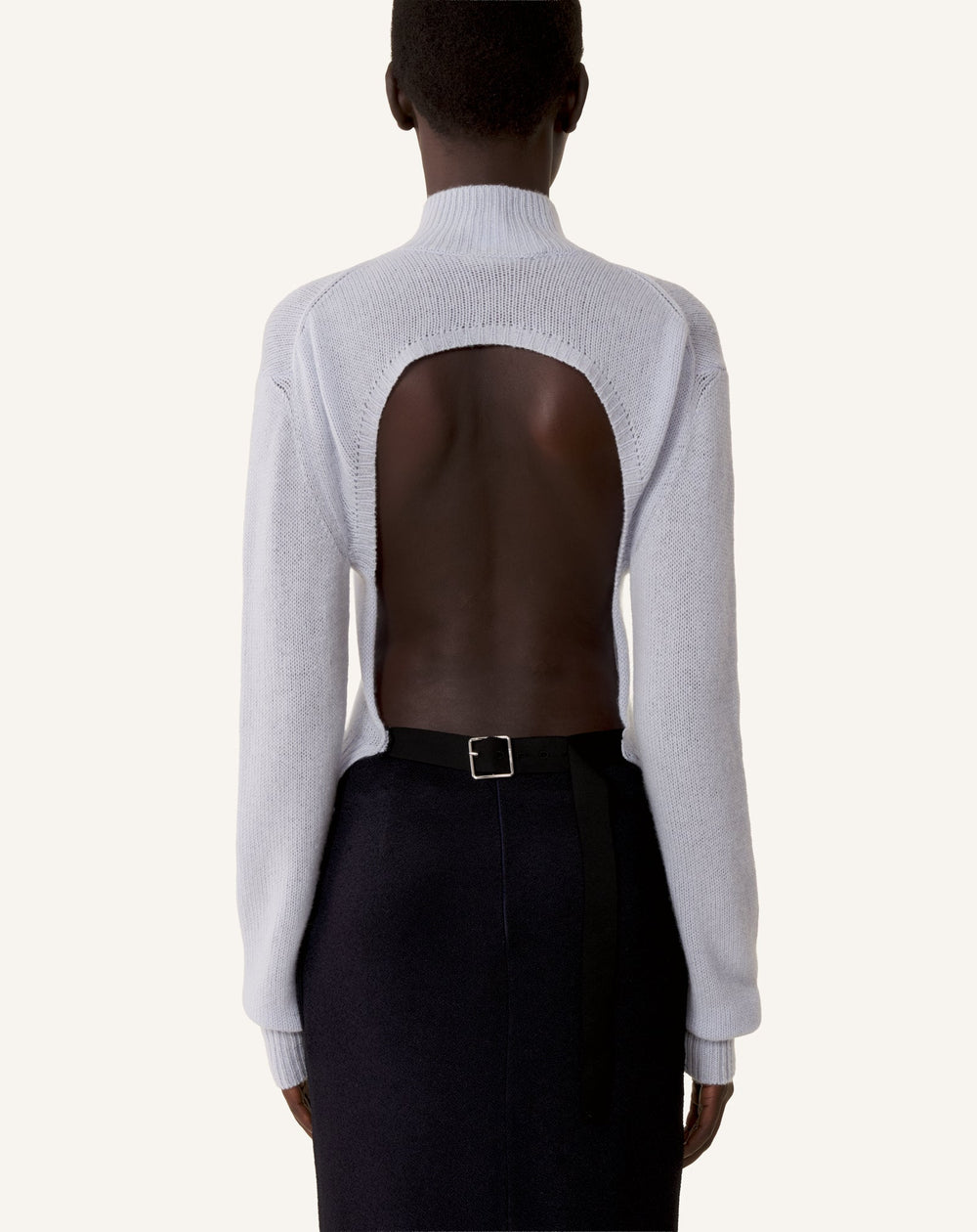 Pull Dos Nu En Cachemire Blue | Lanvin Women