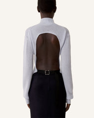 Pull Dos Nu En Cachemire Blue | Lanvin Women