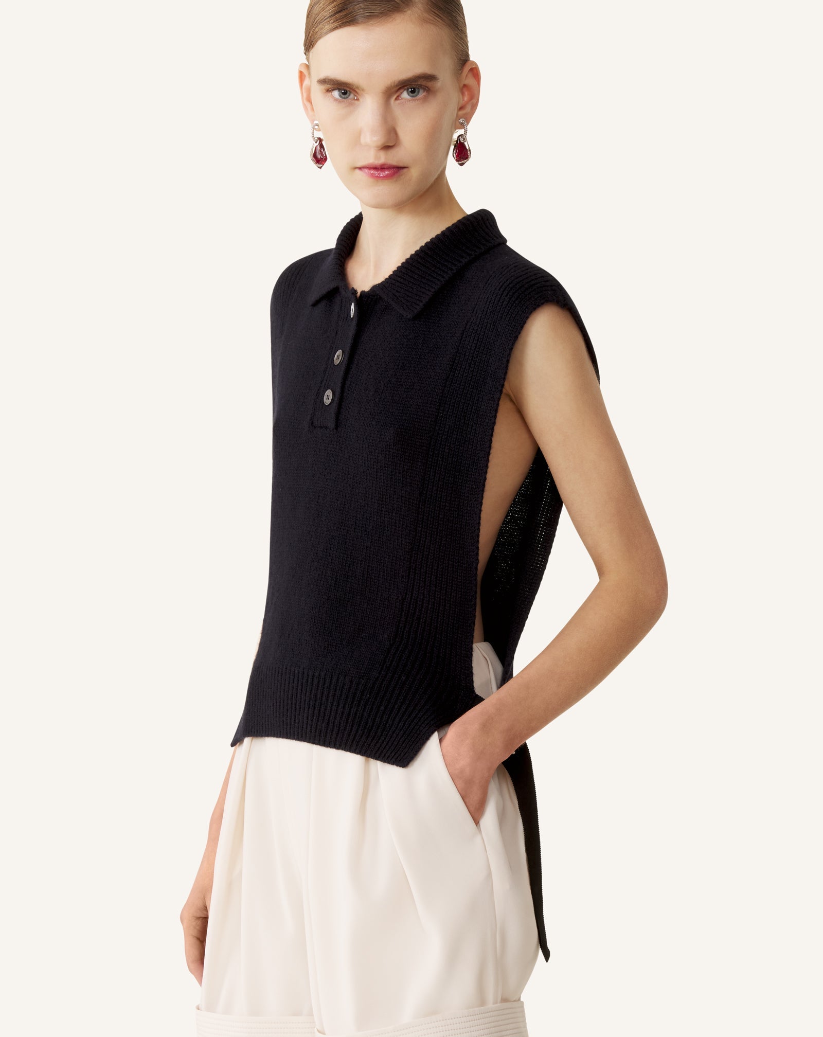 Pull Sans Manches En Cachemire Blue | Lanvin Women