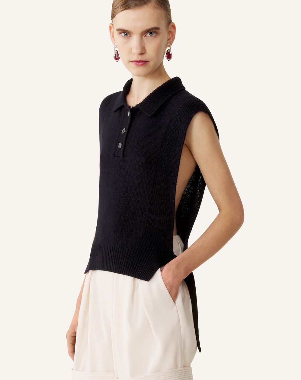 Pull Sans Manches En Cachemire Blue | Lanvin Women