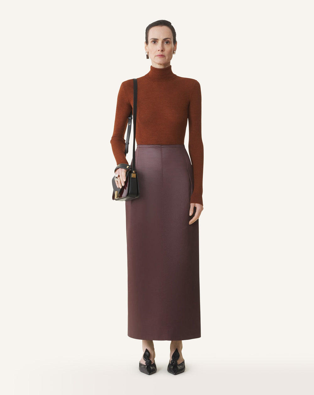 Brown Straight Skirt In Cotton And Viscose | Lanvin Women