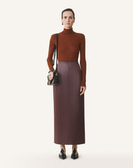Brown Straight Skirt In Cotton And Viscose | Lanvin Women