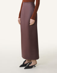 Brown Straight Skirt In Cotton And Viscose | Lanvin Women