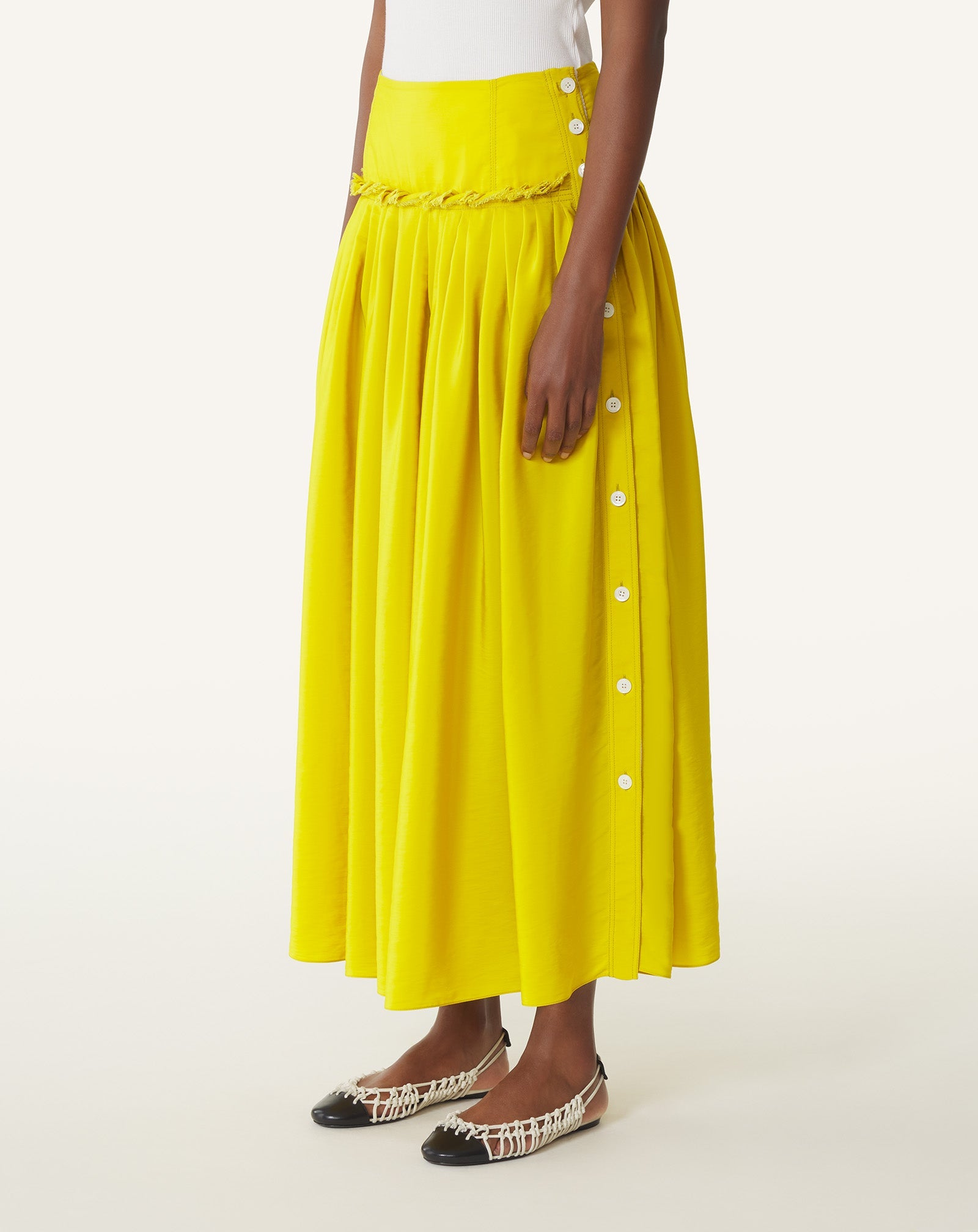 Jupe À Basque En Charmeuse Yellow | Lanvin Women