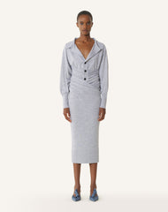 Jupe Midi Drapée En Laine Black | Lanvin Women