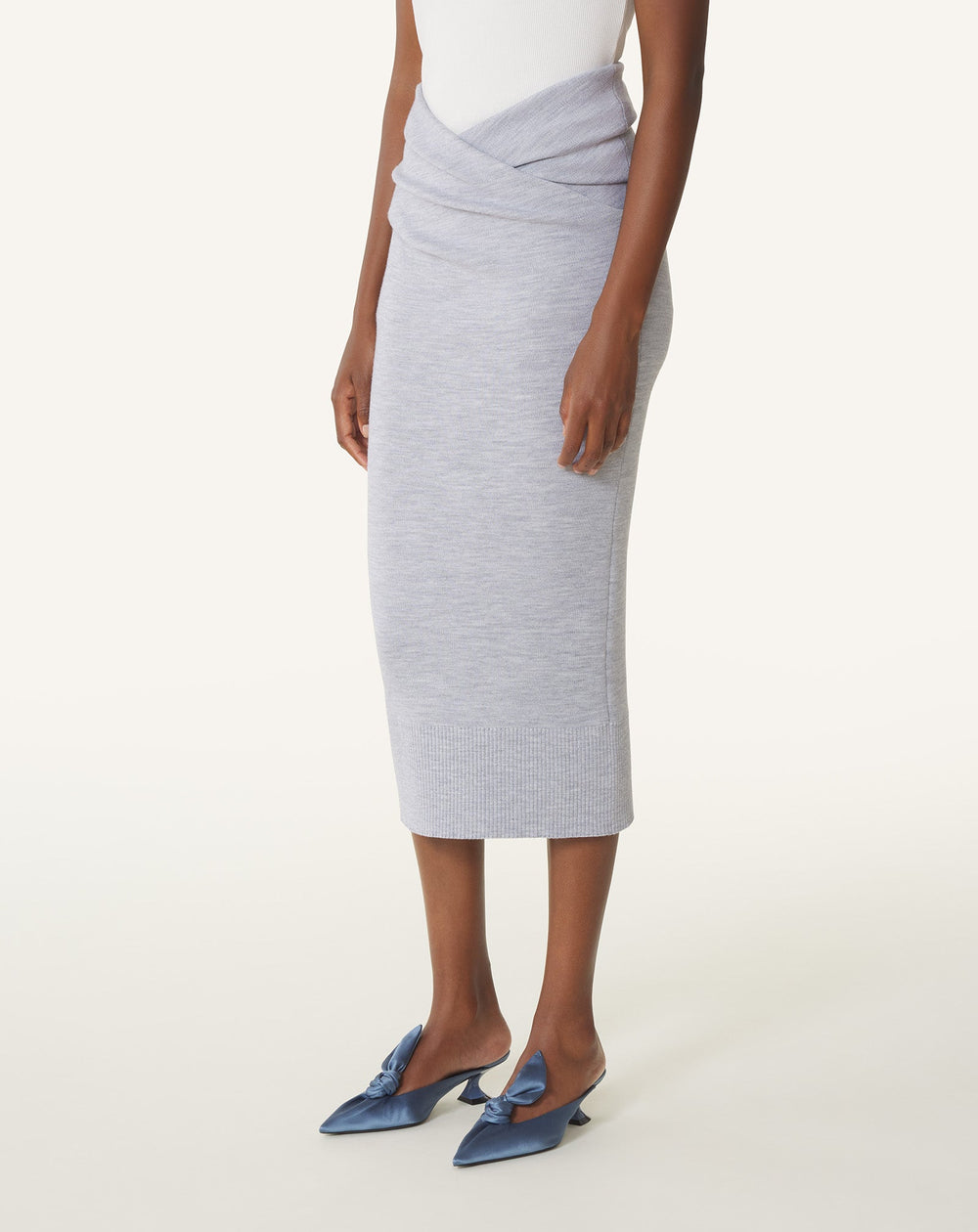 Jupe Midi Drapée En Laine Black | Lanvin Women