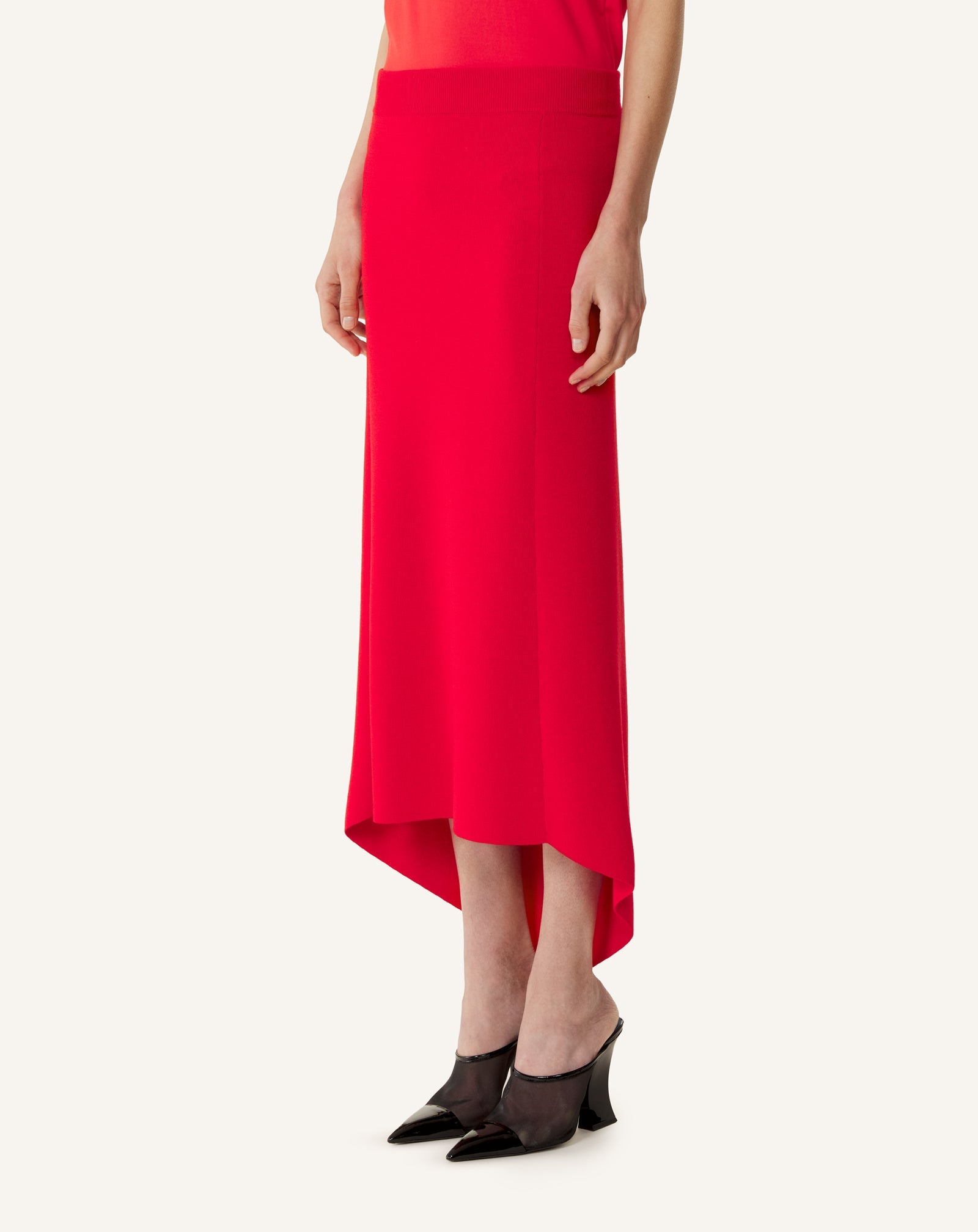 Jupe Longue Boutonnée En Laine Mérinos Red | Lanvin Women
