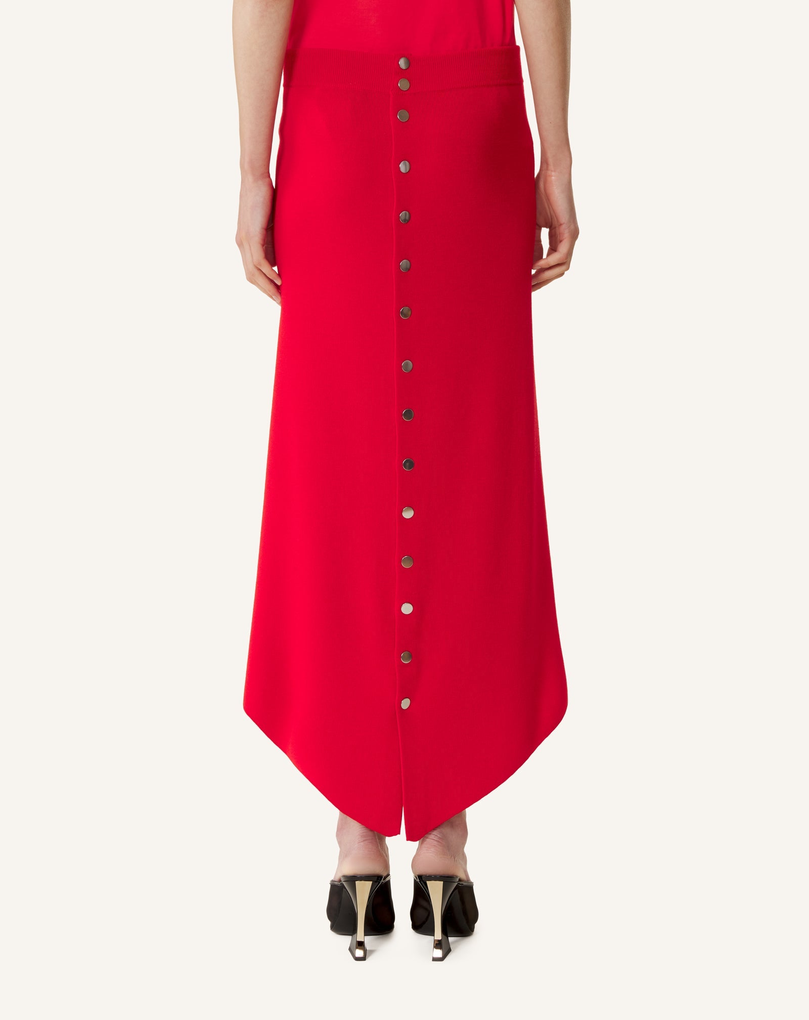 Jupe Longue Boutonnée En Laine Mérinos Red | Lanvin Women