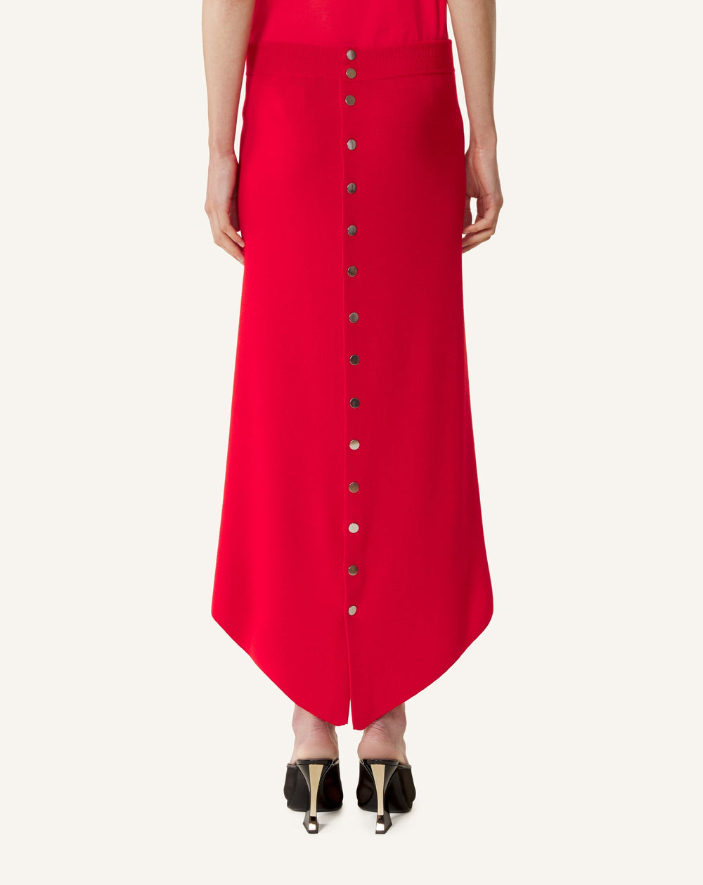 Jupe Longue Boutonnée En Laine Mérinos Red | Lanvin Women