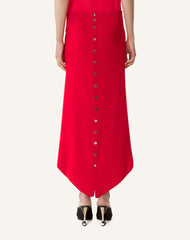 Jupe Longue Boutonnée En Laine Mérinos Red | Lanvin Women
