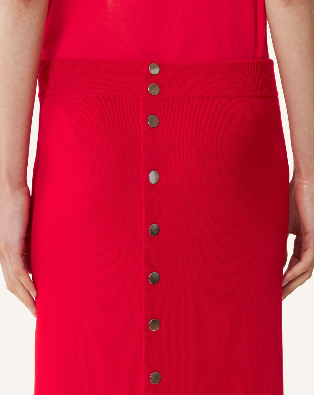 Jupe Longue Boutonnée En Laine Mérinos Red | Lanvin Women