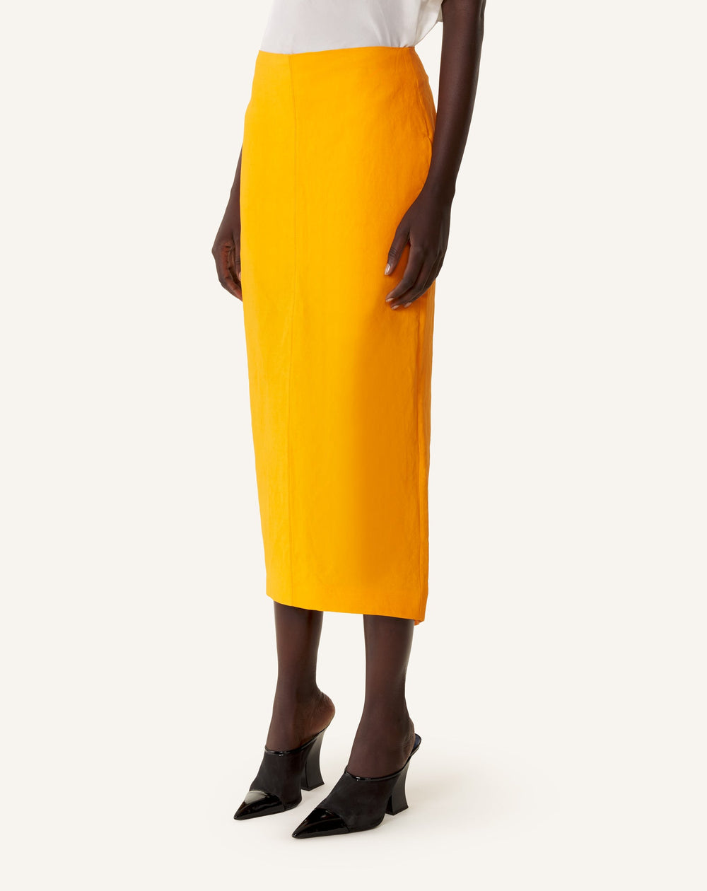 Jupe Midi Asymétrique En Papier Orange | Lanvin Women