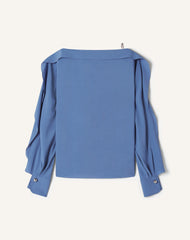 Haut À Manches Longues En Crêpe De Chine Blue | Lanvin Women