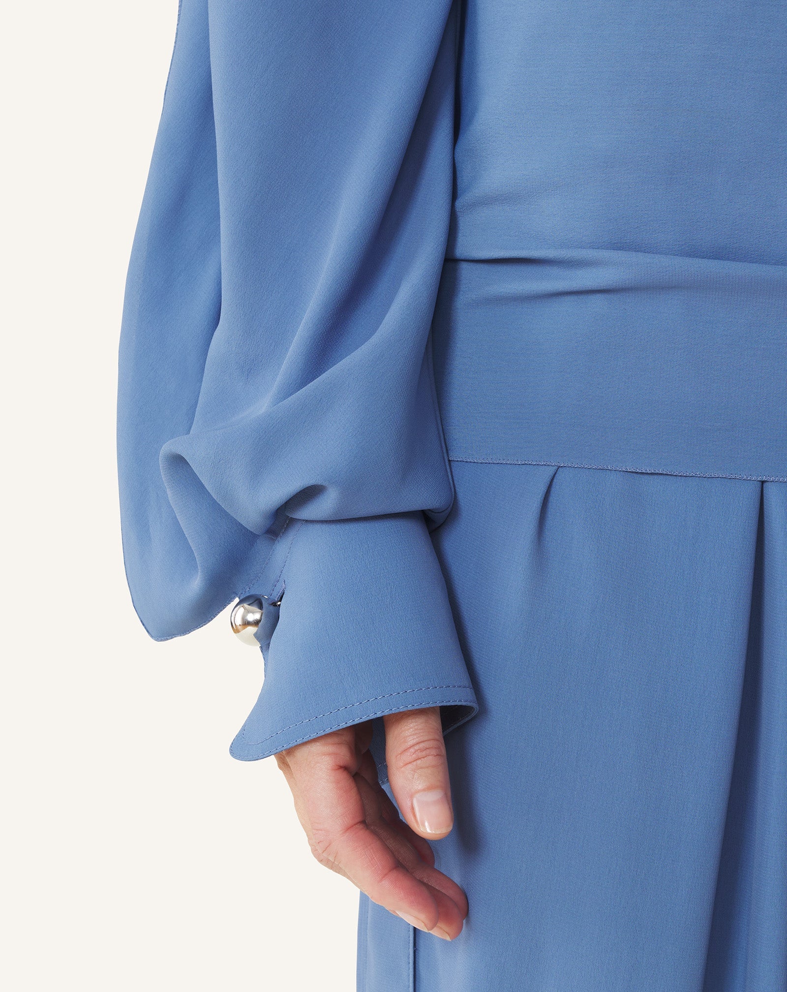 Haut À Manches Longues En Crêpe De Chine Blue | Lanvin Women