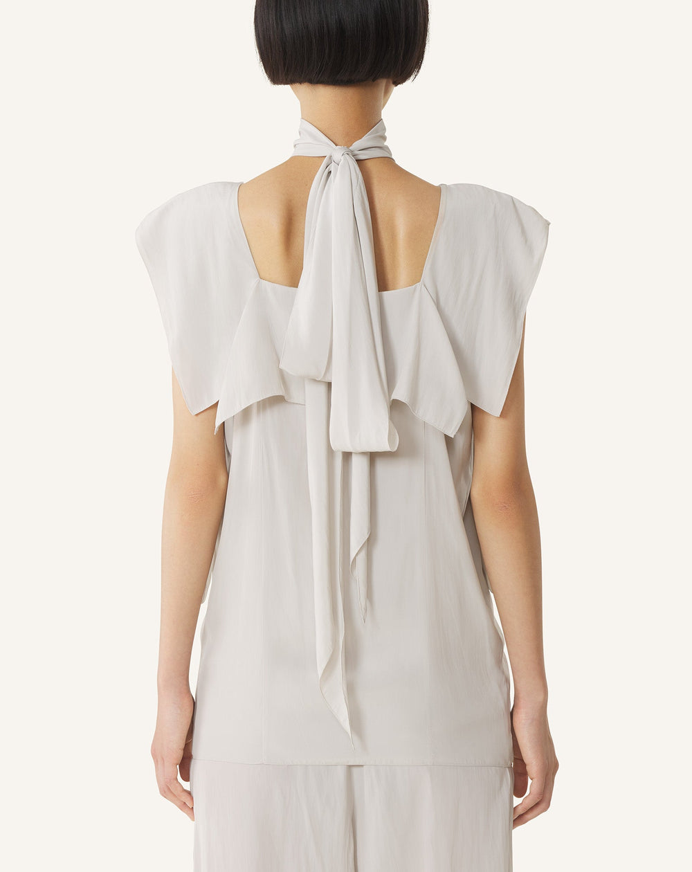 Haut À Volants En Charmeuse White | Lanvin Women