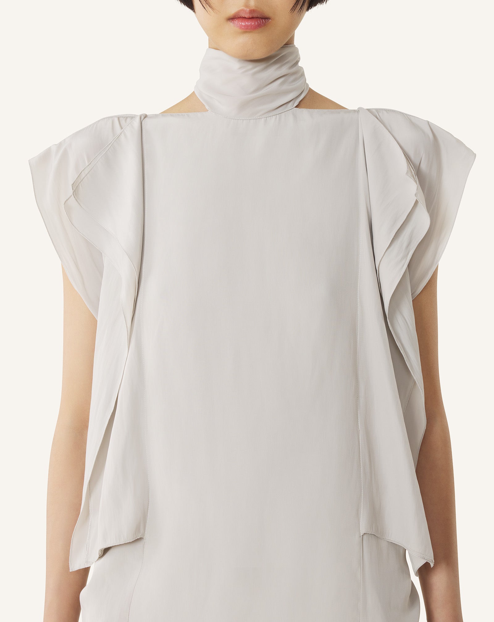 Haut À Volants En Charmeuse White | Lanvin Women