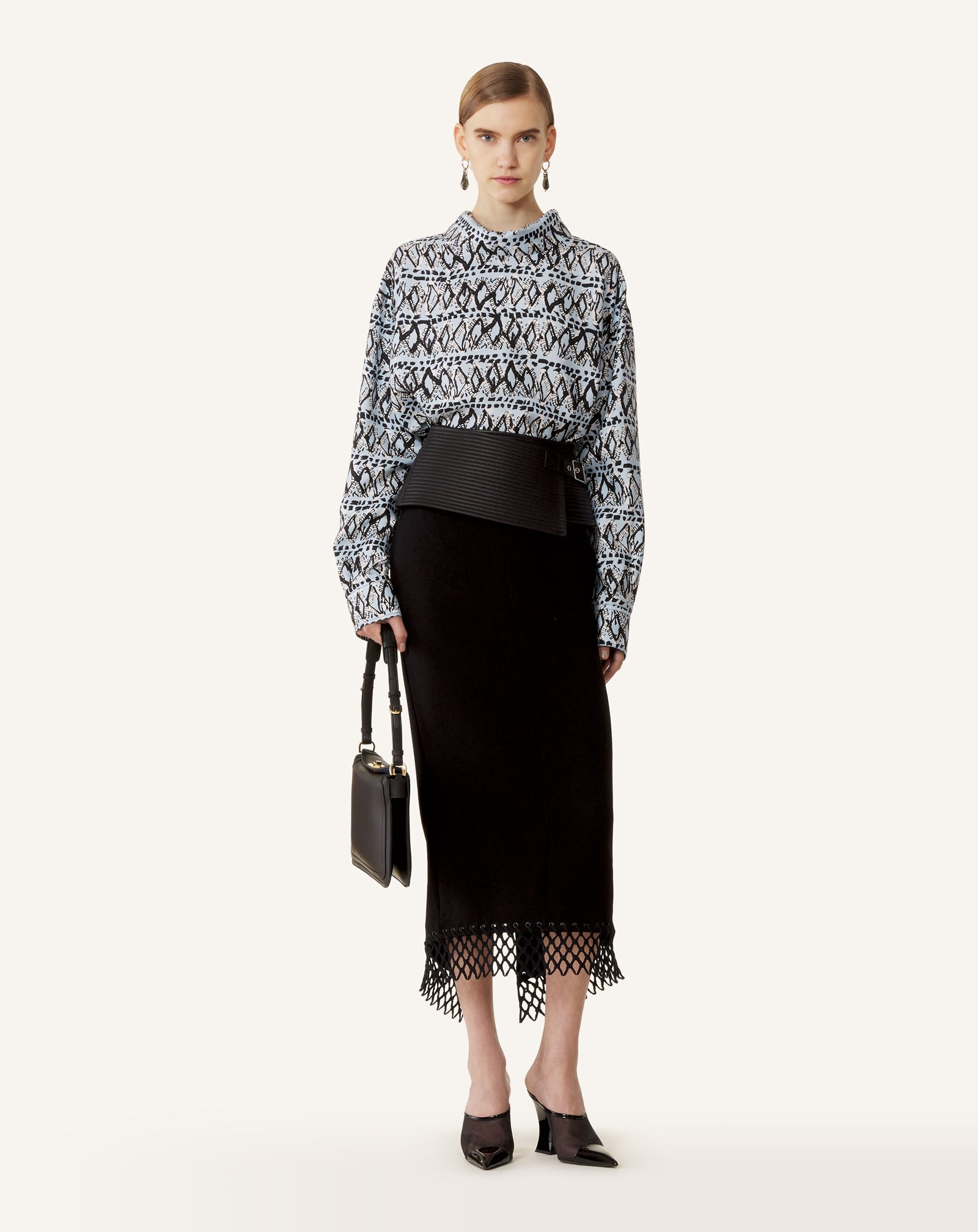 Haut Col Montant En Soie Imprimée | Lanvin Women