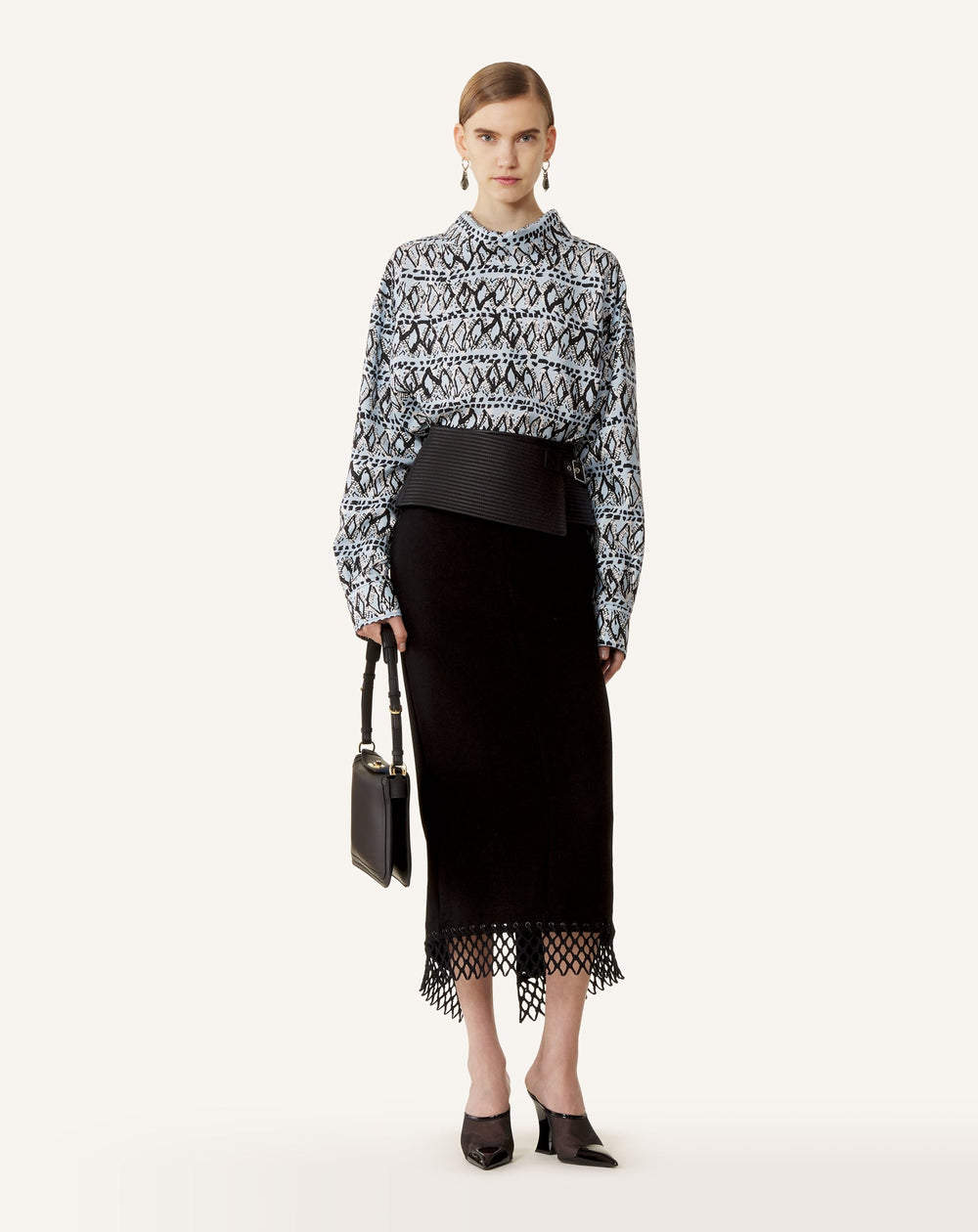 Haut Col Montant En Soie Imprimée | Lanvin Women