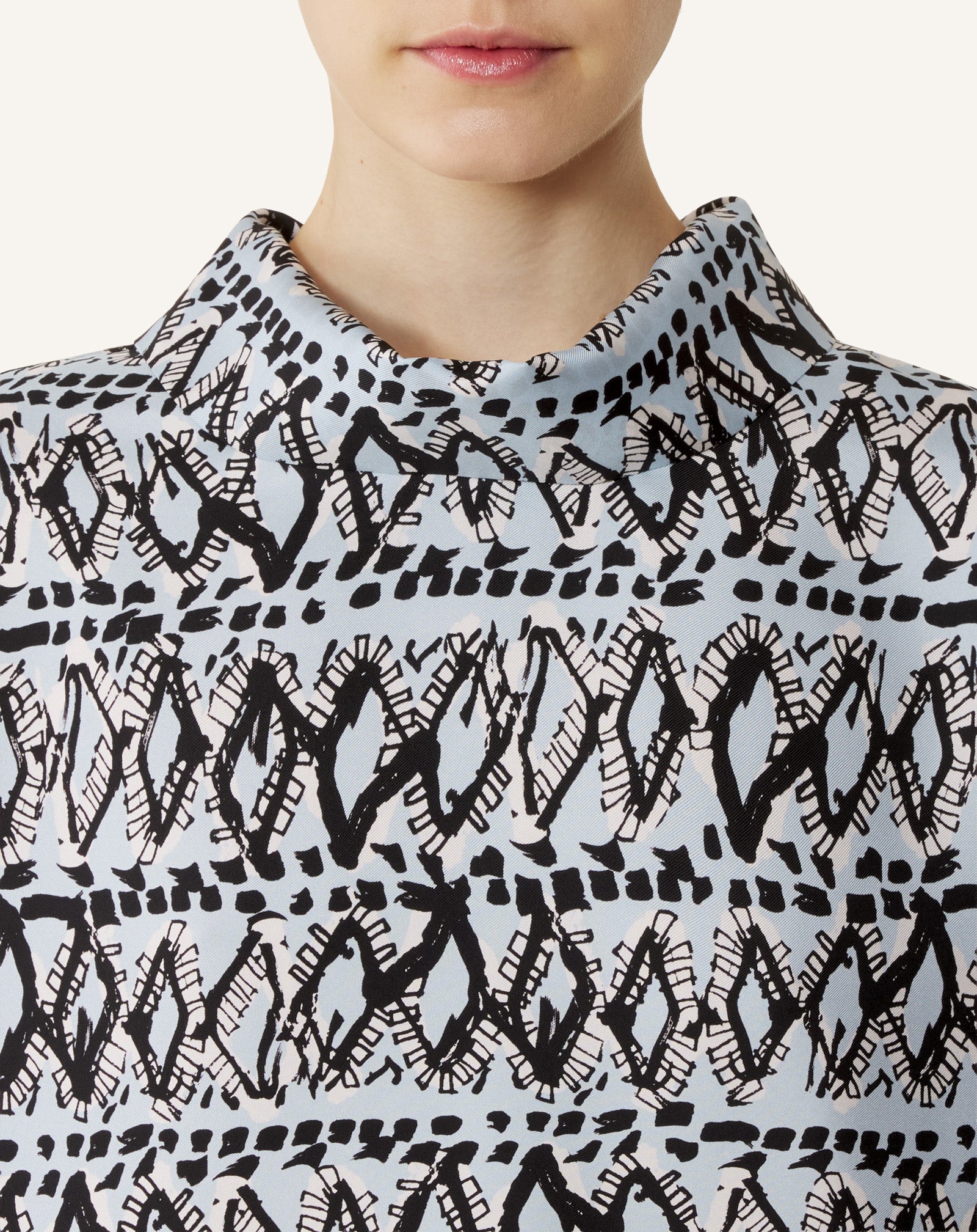 Haut Col Montant En Soie Imprimée | Lanvin Women