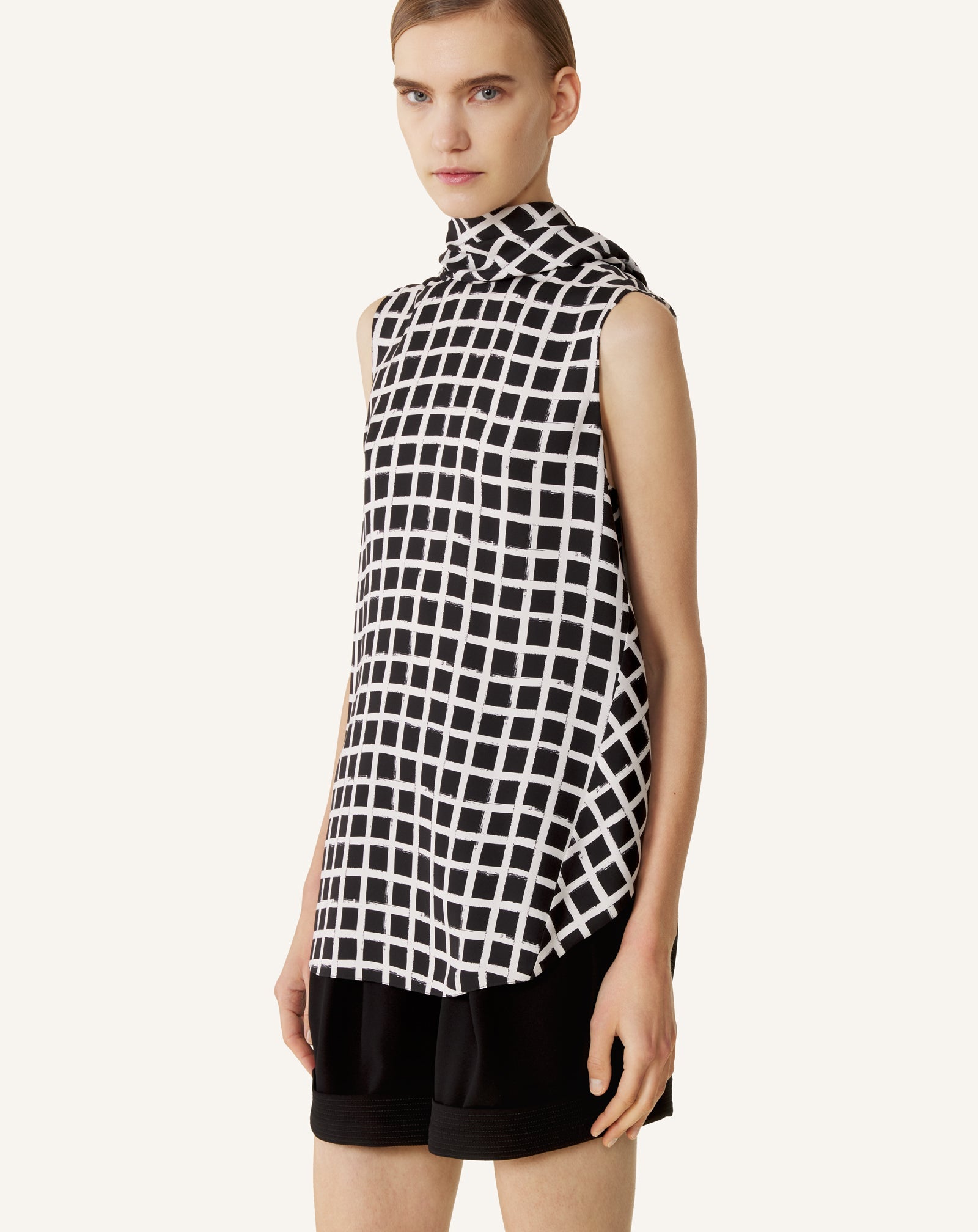 Haut Sans Manches En Soie Imprimée White | Lanvin Women