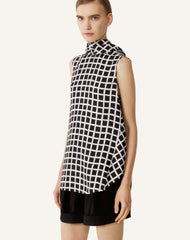 Haut Sans Manches En Soie Imprimée White | Lanvin Women