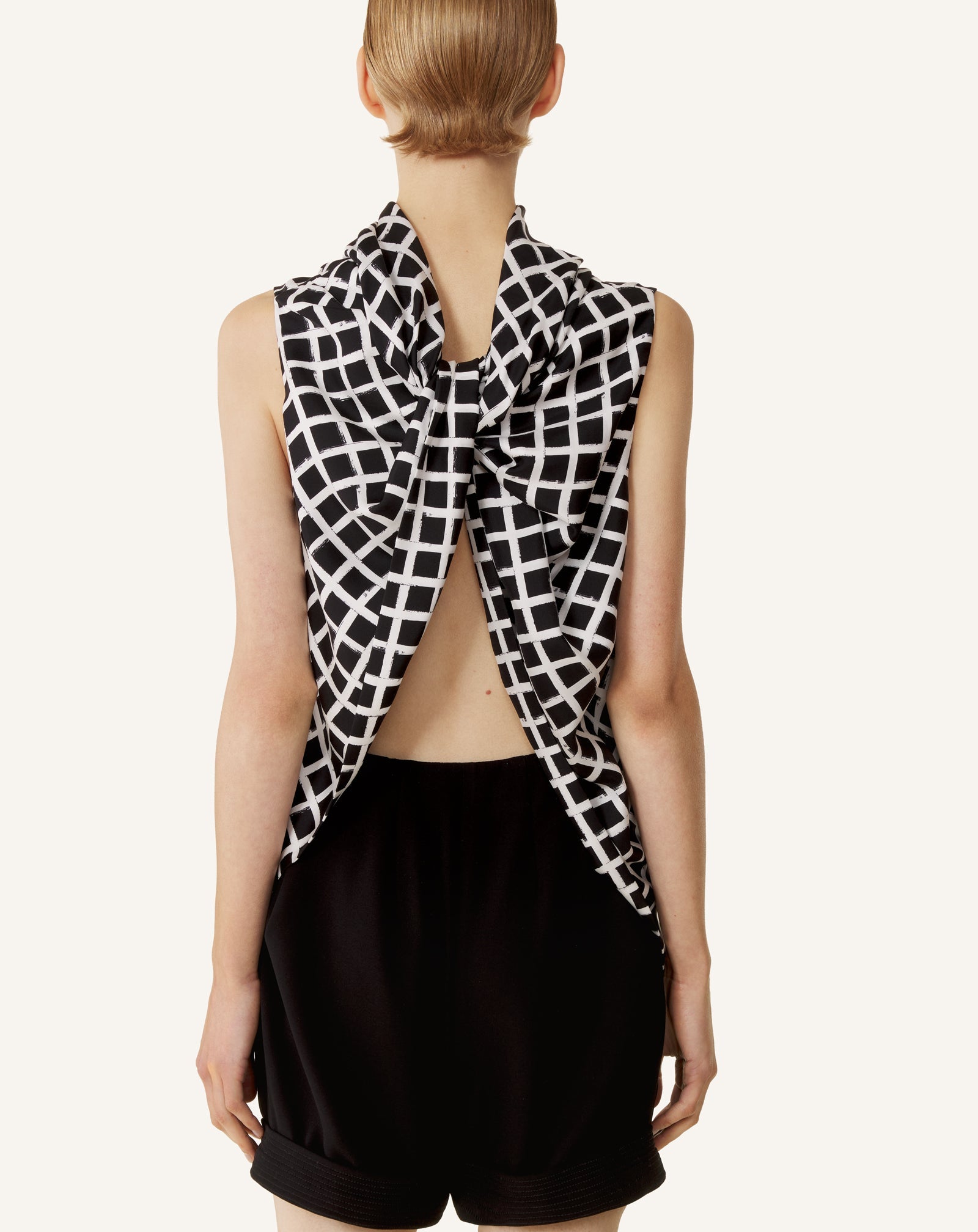 Haut Sans Manches En Soie Imprimée White | Lanvin Women
