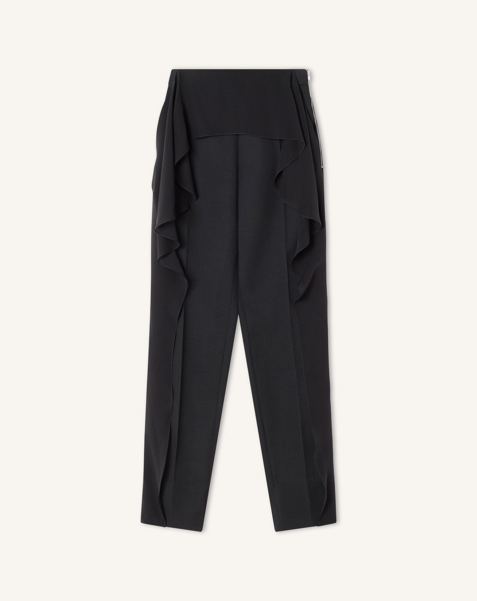 Pantalon À Volants En Laine Black | Lanvin Women