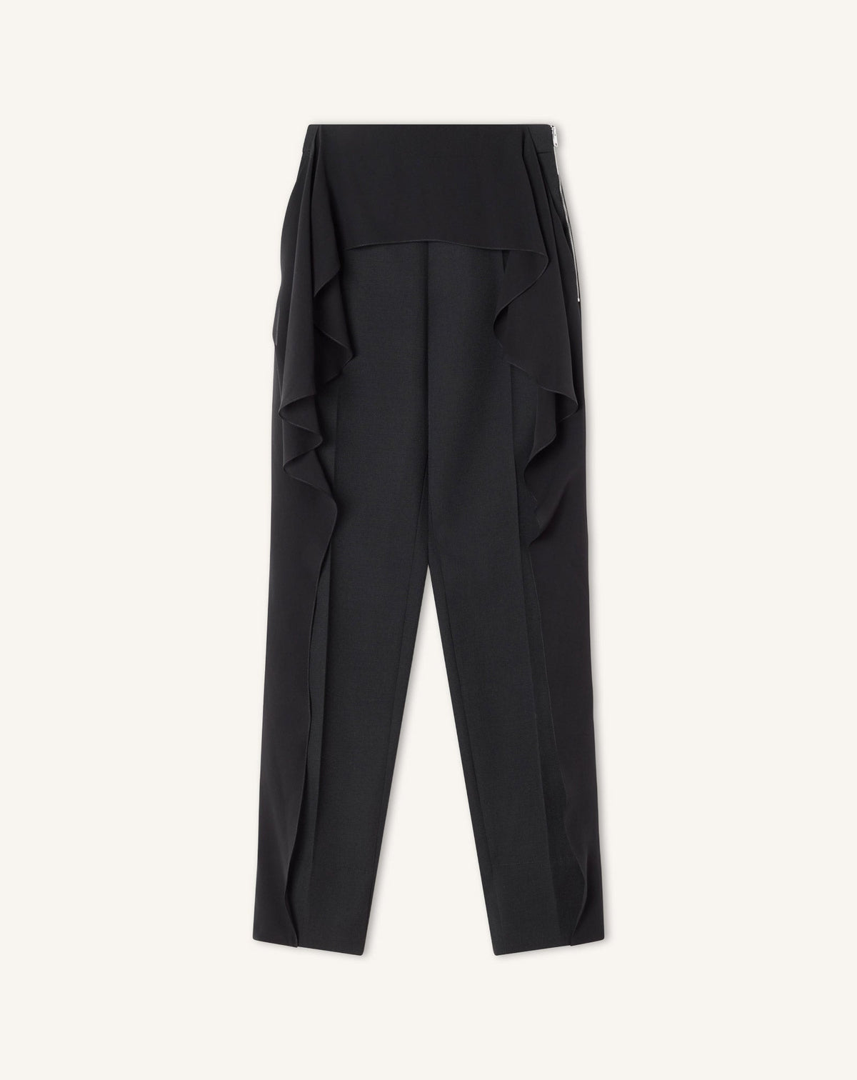 Pantalon À Volants En Laine Black | Lanvin Women