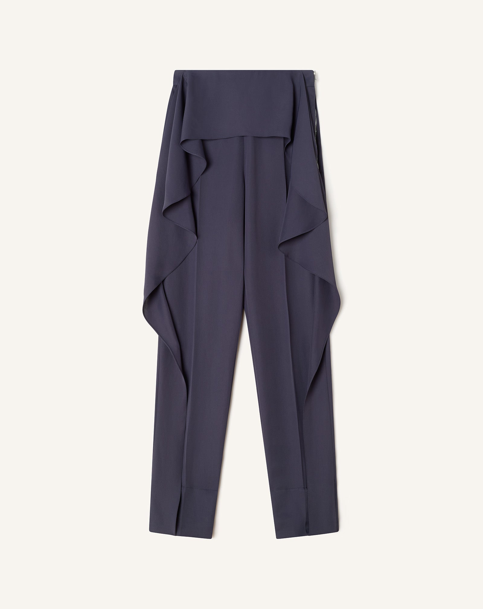 Pantalon À Volants En Twill Blue | Lanvin Women