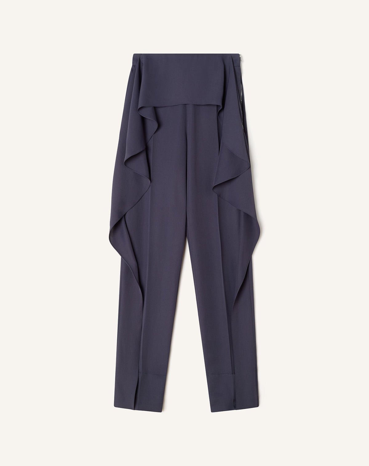 Pantalon À Volants En Twill Blue | Lanvin Women