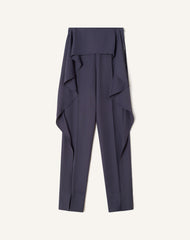 Pantalon À Volants En Twill Blue | Lanvin Women